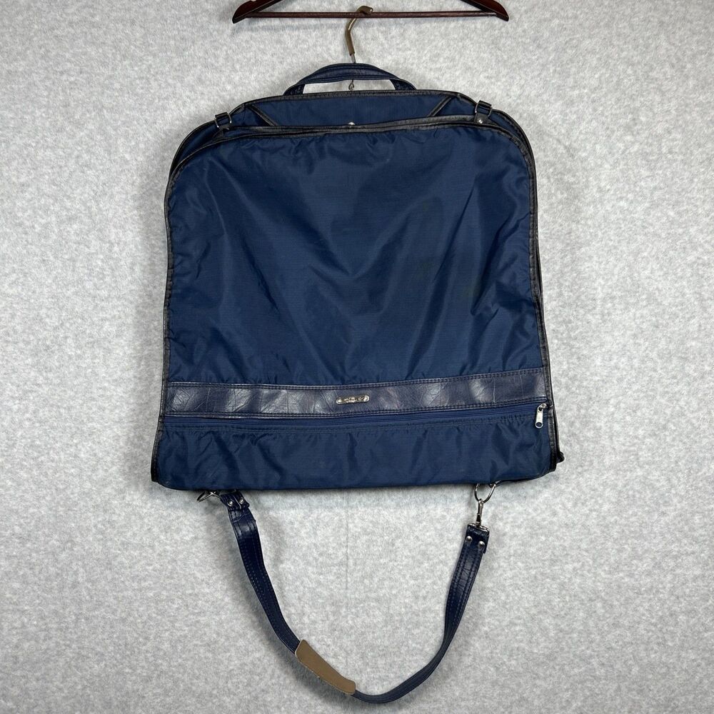 Samsonite VTG Blue Garment Bag Hanging Travel Suit Dress Luggage Carry Handle